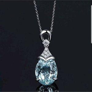 New light blue natural stone necklace pendant